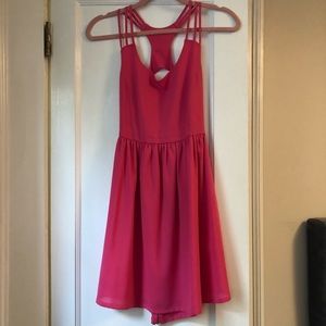 Bright Pink Strappy Formal Dress